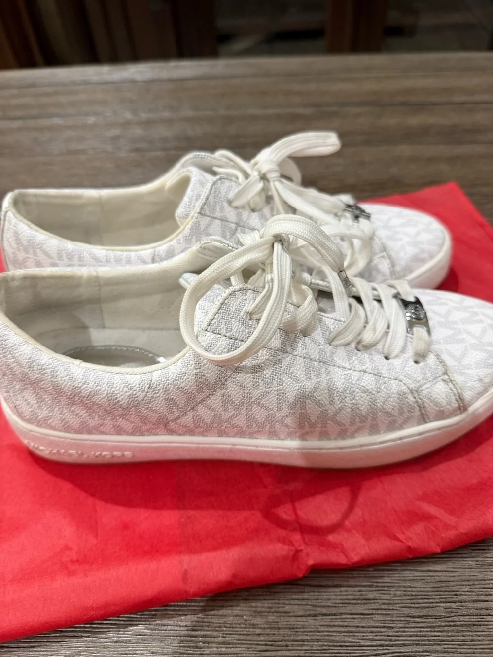 Michael Kors White Logo Low-Top Sneakers